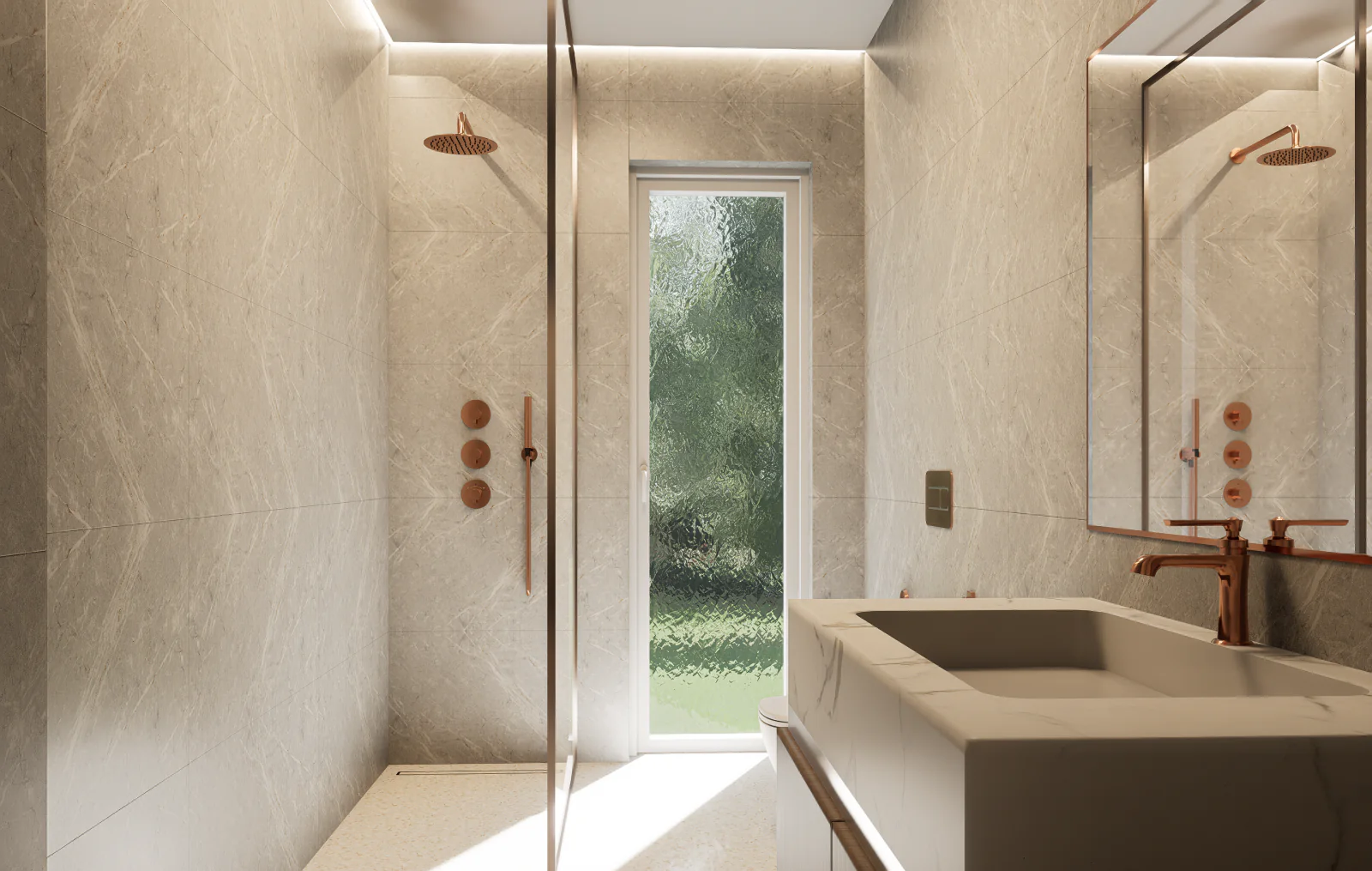 Bagno luminoso della tipologia 4